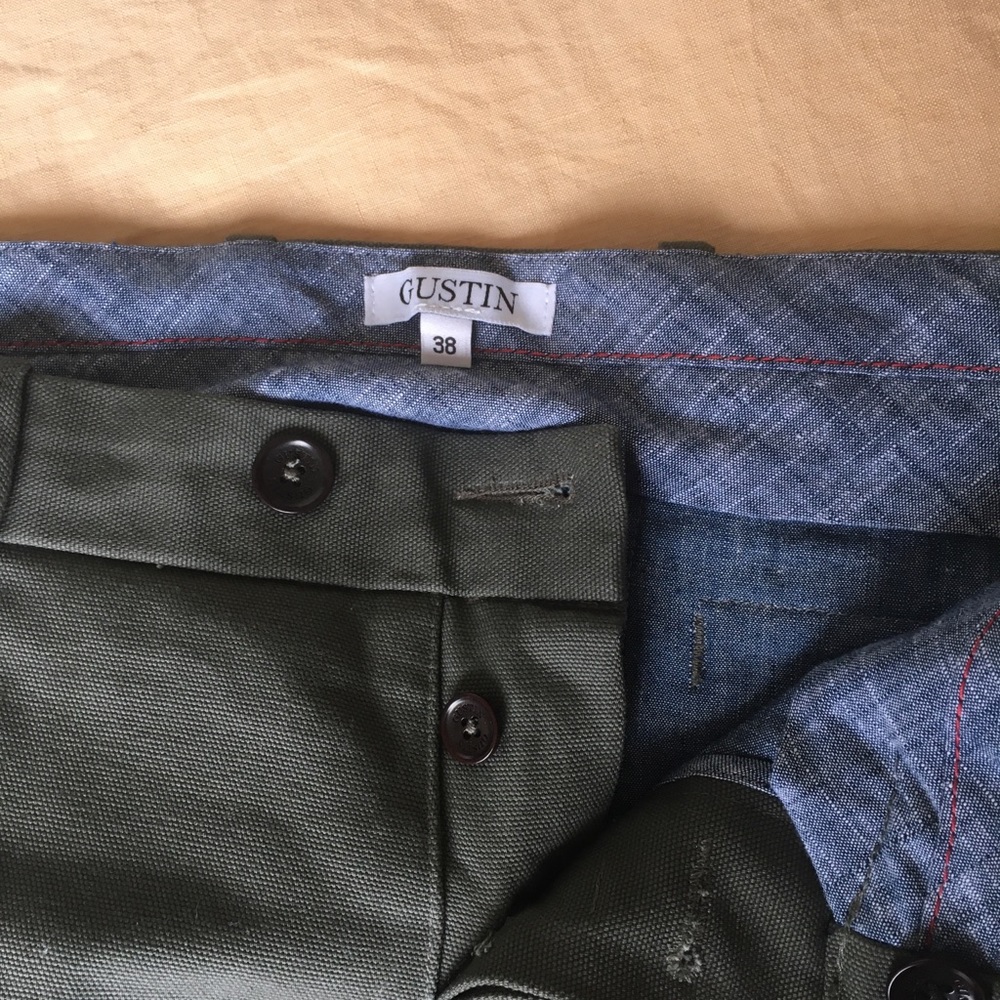 Gustin army green duck chinos Slim fit 38W NWOT